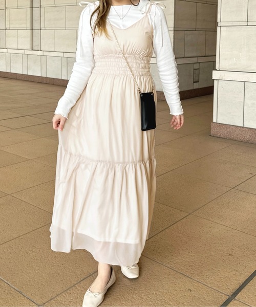 apres jour（アプレジュール）の「シアーティアードキャミワンピース【ZOZOTOWN限定アイテム】（ワンピース・レディース・ラベンダー/ブラック/アイボリー/ピンク系その他2・MEDIUM/X-LARGE/SMALL）」の11枚目の写真