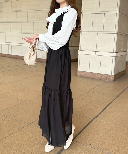 apres jour（アプレジュール）の「シアーティアードキャミワンピース【ZOZOTOWN限定アイテム】（ワンピース・レディース・ラベンダー/ブラック/アイボリー/ピンク系その他2・MEDIUM/X-LARGE/SMALL）」の21枚目の写真