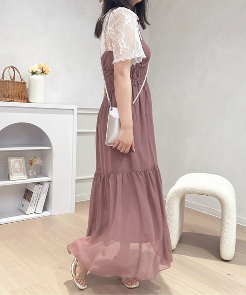 apresjour デザインティアードキャミワンピース＆オープンパワショル