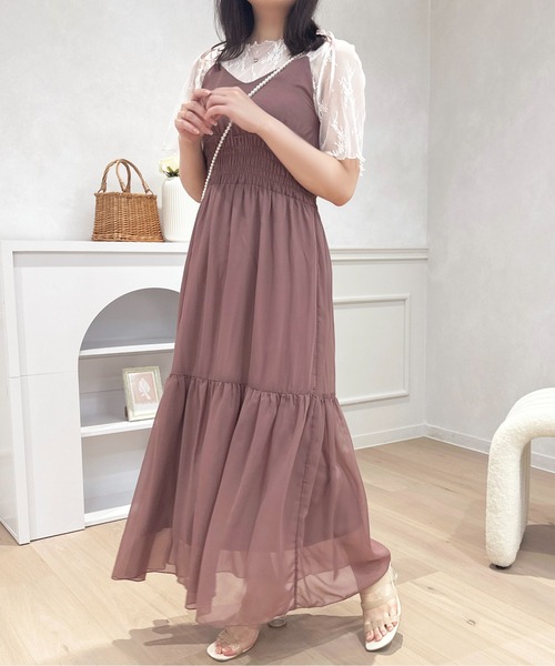 apres jour（アプレジュール）の「シアーティアードキャミワンピース【ZOZOTOWN限定アイテム】（ワンピース・レディース・ラベンダー/ブラック/アイボリー/ピンク系その他2・MEDIUM/X-LARGE/SMALL）」の5枚目の写真