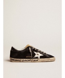 GOLDEN GOOSE | GOLDEN GOOSE Super-Star sneakers in black suede with silver laminated leather star(スニーカー)