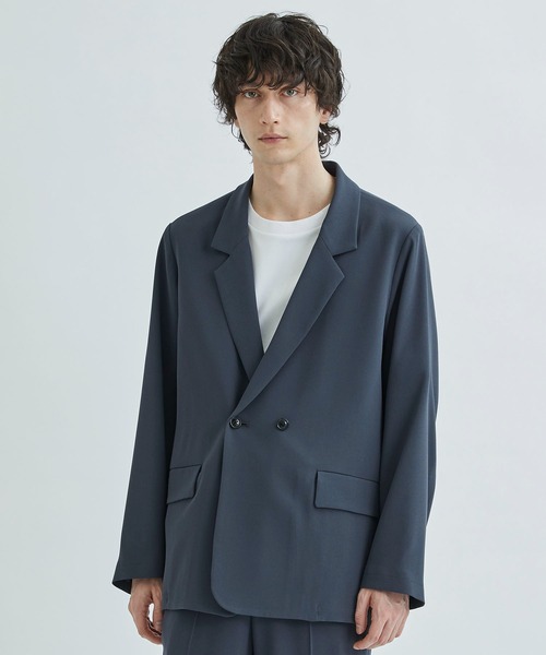 city（シティ）の「GEORGETTE SEMI DOUBLE JKT（テーラードジャケット・メンズ・ライトブルーグレー/ライトグレー/ブラック・1/2/3）」の3枚目の写真