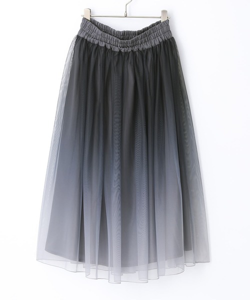 n'OrLABEL（ノアールレーベル）の「『グラデーションチュールスカート』（スカート・レディース・パープル/ネイビー/チャコール/ブラック・FREE）」の3枚目の写真