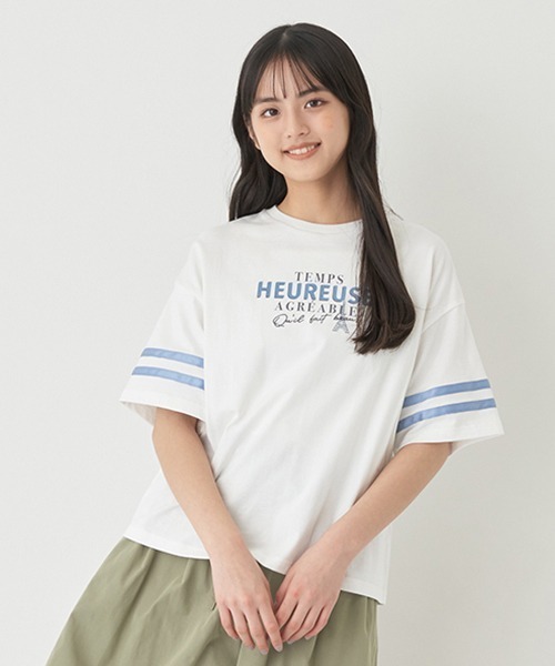 pom ponette junior（ポンポネットジュニア）の「ラインスリーブT 