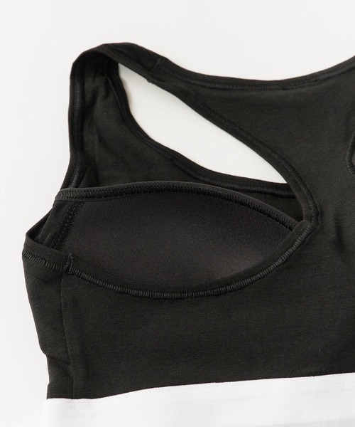 Calvin Klein（カルバン・クライン）の「Calvin Klein/カルバンクライン LGHT LINED BRALETTE リピートロゴ レーサーバック ブラレット（スポーツブラ・レディース・ブラック/グレー/ホワイト/ブラック系/ライム・L/S/M/XL/XS）」の8枚目の写真