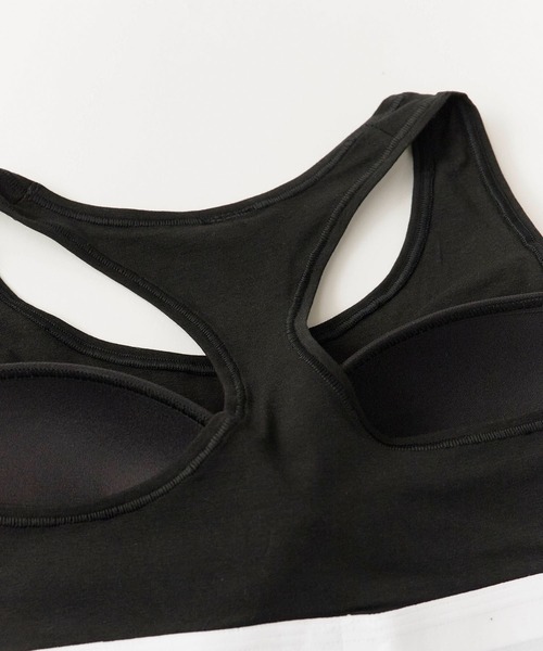 Calvin Klein（カルバン・クライン）の「Calvin Klein/カルバンクライン LGHT LINED BRALETTE リピートロゴ レーサーバック ブラレット（スポーツブラ・レディース・ブラック/グレー/ホワイト/ブラック系/ライム・L/S/M/XL/XS）」の7枚目の写真