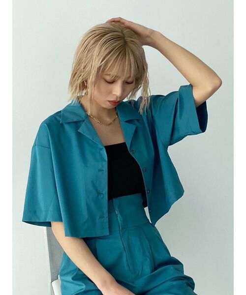 EMODA（エモダ）の「オーバーショートシャツ（シャツ/ブラウス・レディース・ベージュ/ブラック/その他/ブルー・FREE）」の22枚目の写真