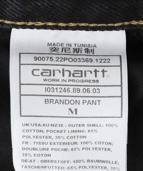 JOINT WORKS（ジョイントワークス）の「【CARHARTT WIP / カーハート ダブリューアイピー】 BRANDON PANT（デニムパンツ・メンズ・ブラック・SMALL/MEDIUM）」の14枚目の写真