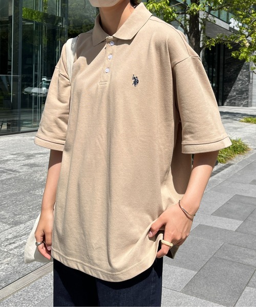 U.S. POLO ASSN.(ユーエスポロアッスン)の「1ポイント刺繍鹿の子ポロシャツ(ポロシャツ・メンズ・ネイビー/ブラック系その他/ブラック/ベージュ/グリーン・LARGE/MEDIUM)」の4枚目の写真