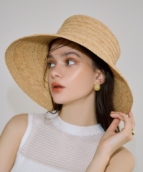 ラフィアバケットハット