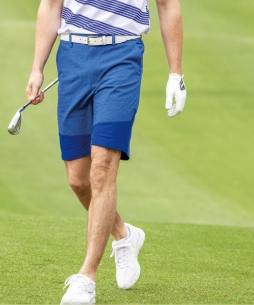 Srixon - スリクソン【エアスルー】９分丈サイドメッシュ　ギンガムチェック柄サッカーパンツ Srixon - スリクソン【エアスルー】9分丈サイドメッシュ