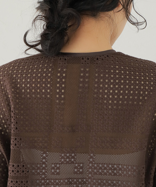 TELA（テラ）の「【TELA/テラ】メッシュ Tシャツプルオーバー（Tシャツ/カットソー・レディース・ブラウン・42）」の8枚目の写真
