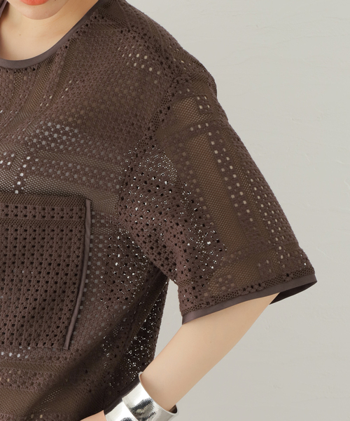 TELA（テラ）の「【TELA/テラ】メッシュ Tシャツプルオーバー（Tシャツ/カットソー・レディース・ブラウン・42）」の12枚目の写真