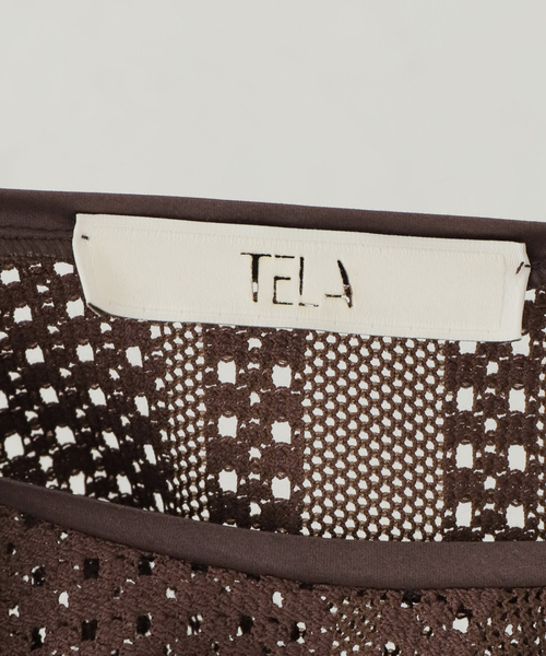 TELA（テラ）の「【TELA/テラ】メッシュ Tシャツプルオーバー（Tシャツ/カットソー・レディース・ブラウン・42）」の3枚目の写真