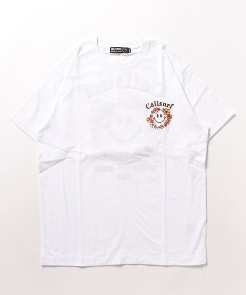 CALI SURF（カリサーフ）の「【Cali Surf】 HAVE A NICE SMILE 空紡糸天竺 刺繍TEE（Tシャツ/カットソー・メンズ・ホワイト/ネイビー・2/3）」の4枚目の写真