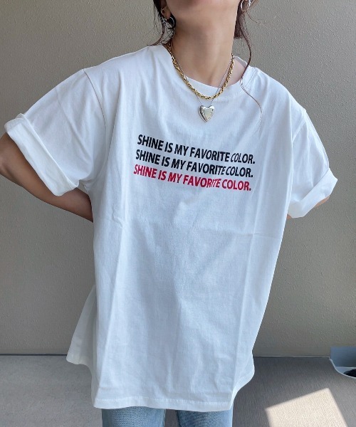 feepur by saya（フェピュールバイサヤ）の「アソートロゴTee（Tシャツ/カットソー・レディース・ブルー/オフホワイト/ブラック/ピンク・MEDIUM）」の2枚目の写真