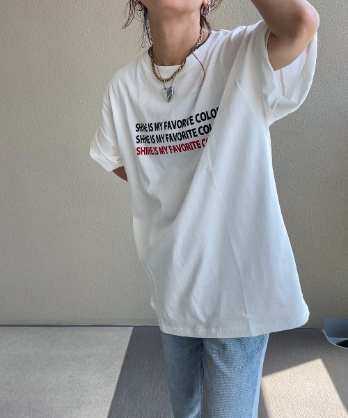 feepur by saya（フェピュールバイサヤ）の「アソートロゴTee（Tシャツ/カットソー・レディース・ブルー/オフホワイト/ブラック/ピンク・MEDIUM）」の21枚目の写真