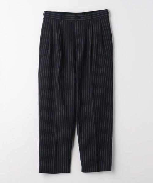 green label relaxing(グリーンレーベルリラクシング)の「麻/ポリエステル/レーヨン/ポリウレタン ストライプ ワイド テーパード パンツ(その他パンツ・メンズ・ネイビー/ベージュ・M/S/L/XL)」の9枚目の写真