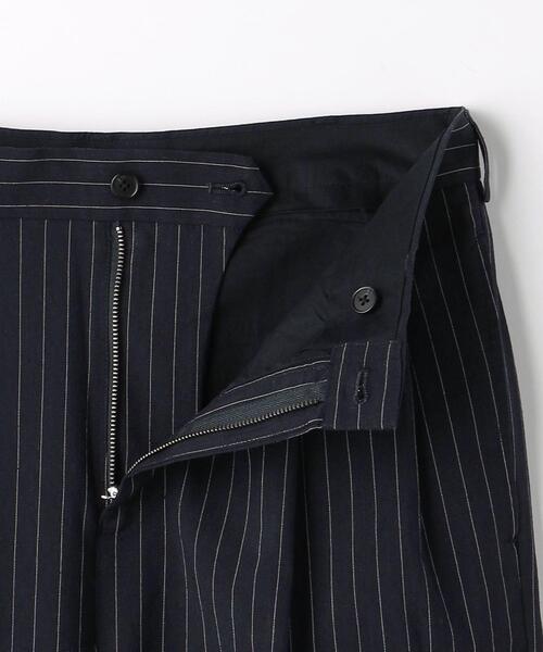 green label relaxing(グリーンレーベルリラクシング)の「麻/ポリエステル/レーヨン/ポリウレタン ストライプ ワイド テーパード パンツ(その他パンツ・メンズ・ネイビー/ベージュ・M/S/L/XL)」の13枚目の写真