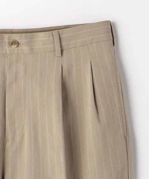 green label relaxing(グリーンレーベルリラクシング)の「麻/ポリエステル/レーヨン/ポリウレタン ストライプ ワイド テーパード パンツ(その他パンツ・メンズ・ネイビー/ベージュ・M/S/L/XL)」の18枚目の写真
