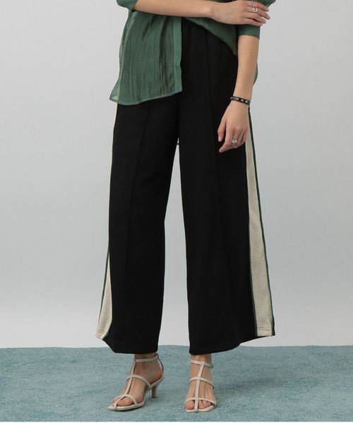 saloon(サルーン)の「SALOON(サルーン)/サイドライン裏毛パンツ(スウェットパンツ・レディース・ブラック/オフホワイト/カーキ・FREE)」の3枚目の写真