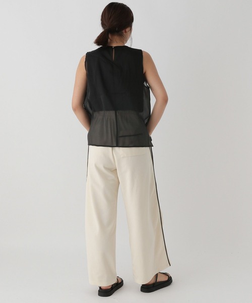 saloon(サルーン)の「SALOON(サルーン)/サイドライン裏毛パンツ(スウェットパンツ・レディース・ブラック/オフホワイト/カーキ・FREE)」の10枚目の写真