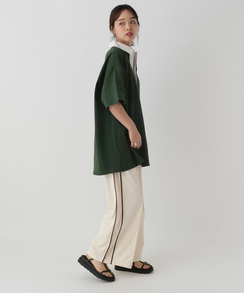 saloon(サルーン)の「SALOON(サルーン)/サイドライン裏毛パンツ(スウェットパンツ・レディース・ブラック/オフホワイト/カーキ・FREE)」の11枚目の写真