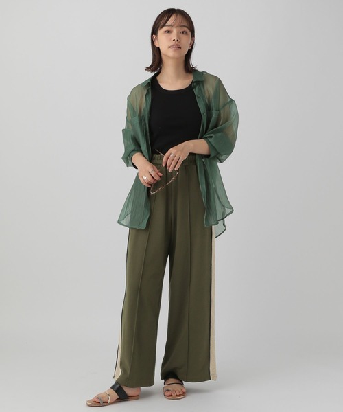 saloon(サルーン)の「SALOON(サルーン)/サイドライン裏毛パンツ(スウェットパンツ・レディース・ブラック/オフホワイト/カーキ・FREE)」の12枚目の写真