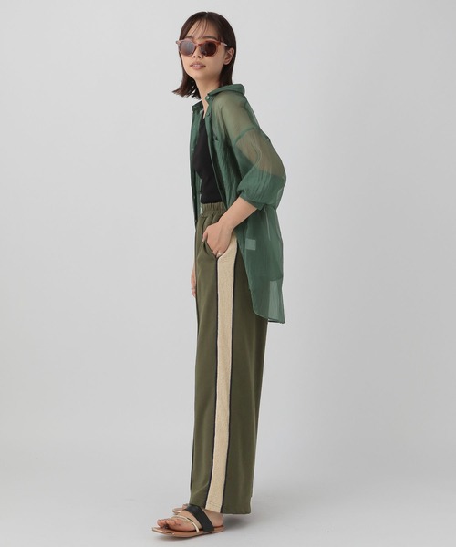 saloon(サルーン)の「SALOON(サルーン)/サイドライン裏毛パンツ(スウェットパンツ・レディース・ブラック/オフホワイト/カーキ・FREE)」の13枚目の写真