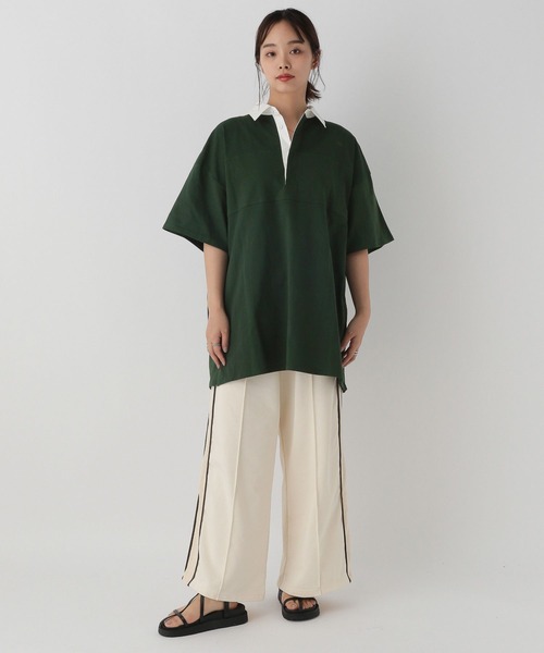 saloon(サルーン)の「SALOON(サルーン)/サイドライン裏毛パンツ(スウェットパンツ・レディース・ブラック/オフホワイト/カーキ・FREE)」の16枚目の写真