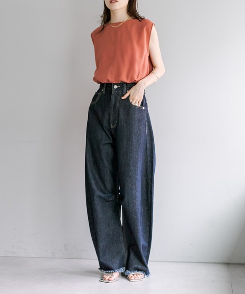 mystic（ミスティック）の「ノースリバックシャンブラウス（シャツ/ブラウス・レディース・ピンク/ピンク系その他/ブラック・FREE）」の8枚目の写真