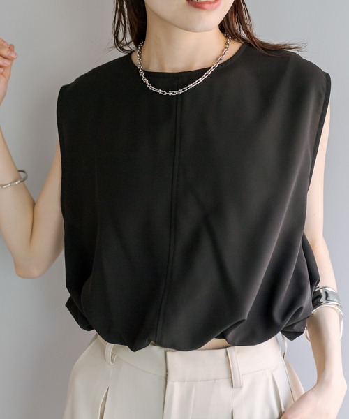 mystic（ミスティック）の「ノースリバックシャンブラウス（シャツ/ブラウス・レディース・ピンク/ピンク系その他/ブラック・FREE）」の12枚目の写真