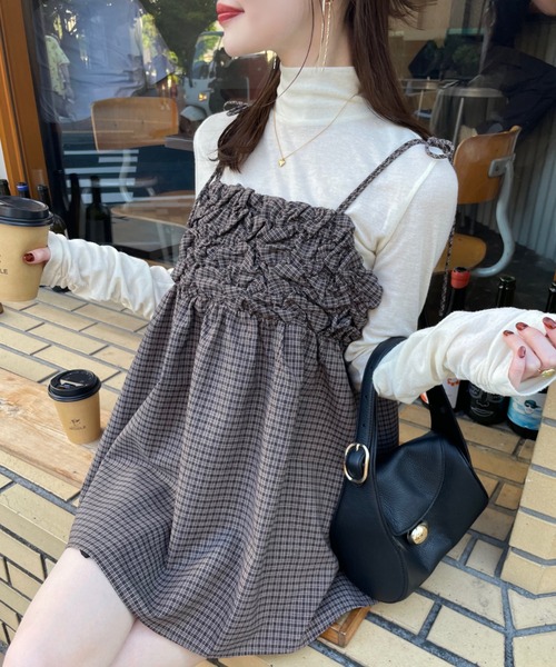 トップス Kaeri ギャザーハイネックシアートップス（Tシャツ/カットソー