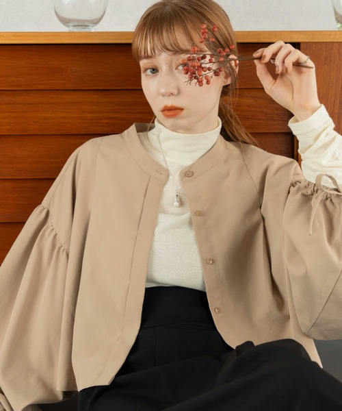 tシャツ ギャザーデザインシアートップス / アイボリー レディース I-SOOK tシャツ 「ISOOK / アイスー」ギャザーデザインシアーT