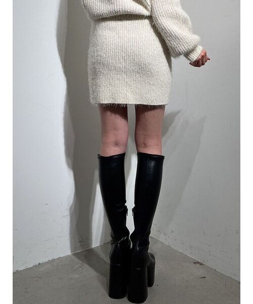 GYDA（ジェイダ）の「【SET着用可】シャギーニットタイトミニスカートライクショートパンツ（スカート・レディース・チャコールグレー/ブラウン/アイボリー・FREE）」の22枚目の写真