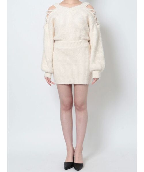 GYDA（ジェイダ）の「【SET着用可】シャギーニットタイトミニスカートライクショートパンツ（スカート・レディース・チャコールグレー/ブラウン/アイボリー・FREE）」の11枚目の写真