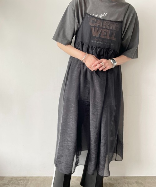 LOWRYS FARM(ローリーズファーム)の「オーガンジーキャミワンピース 966933(ワンピース・レディース・ブラック/グレー/アイボリー/その他19・FREE)」の9枚目の写真