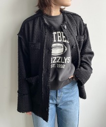 LOWRYS FARM | ツイードジャケット 962937(ノーカラージャケット)