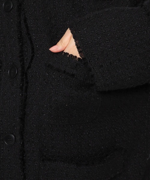 LOWRYS FARM（ローリーズファーム）の「ツイードジャケット　962937（ノーカラージャケット・レディース・ブラック/アイボリー/ブラウン・FREE）」の22枚目の写真