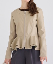 LAVEANGE | フェイクレザーフレアライダース(ライダースジャケット)