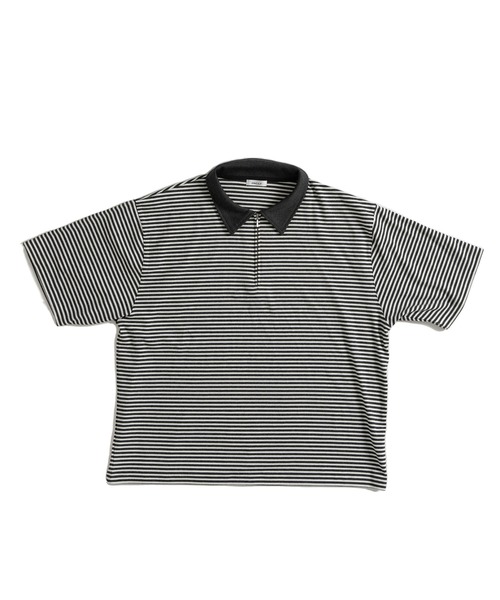 ONCILY（オンシェリー）の「BORDER HALF ZIP POLO SHIRT