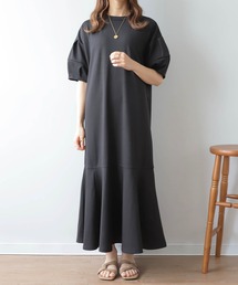 【150㎝前後の小柄さんサイズ】ランタンスリーブワンピース