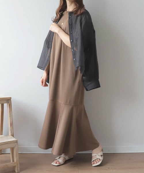 mil（ミル）の「【150㎝前後の小柄さんサイズ】ランタンスリーブワンピース（ワンピース・レディース・ブラック/ピンクベージュ・XXS/XS/S）」の10枚目の写真