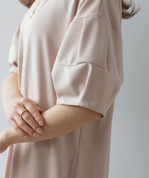 mil（ミル）の「【150㎝前後の小柄さんサイズ】ランタンスリーブワンピース（ワンピース・レディース・ブラック/ピンクベージュ・XXS/XS/S）」の15枚目の写真