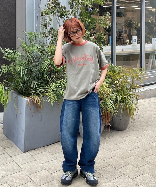 WudgeBoy(ワッジボーイ)の「WudgeBoy Lingr-Tee(Tシャツ/カットソー・レディース・カーキ/チャコールグレー/杢グレー/アイボリー・MEDIUM/LARGE)」の6枚目の写真