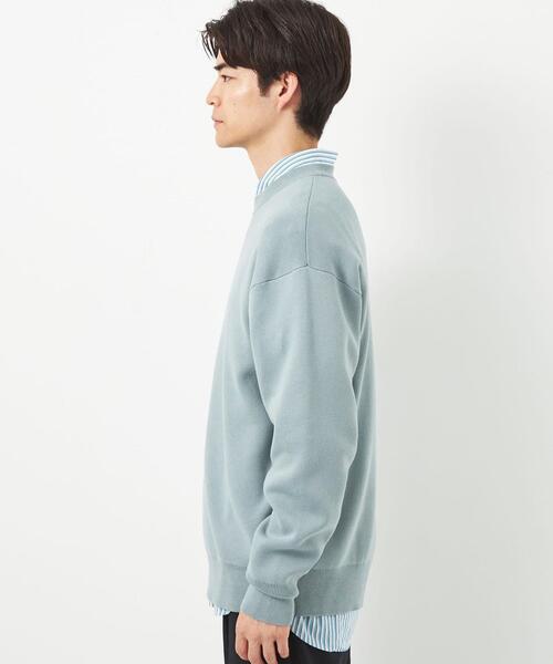 green label relaxing（グリーンレーベルリラクシング）の「クリアコットン スウェットライク クルーネック ニット（ニット/セーター・メンズ・ライトブルー/ピンク/ライトグレー/ブラック・M/L/S/XL）」の6枚目の写真