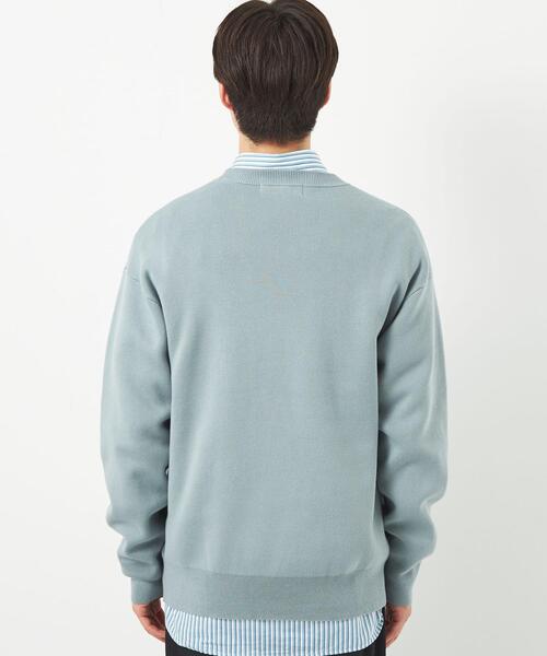 green label relaxing（グリーンレーベルリラクシング）の「クリアコットン スウェットライク クルーネック ニット（ニット/セーター・メンズ・ライトブルー/ピンク/ライトグレー/ブラック・M/L/S/XL）」の7枚目の写真