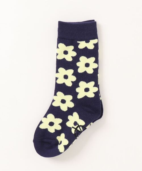 Wynken(ウィンケン)の「Wynken / フラワーソックス(ソックス/靴下・キッズ・ネイビー/オレンジ・6Y/4Y/2)」の3枚目の写真