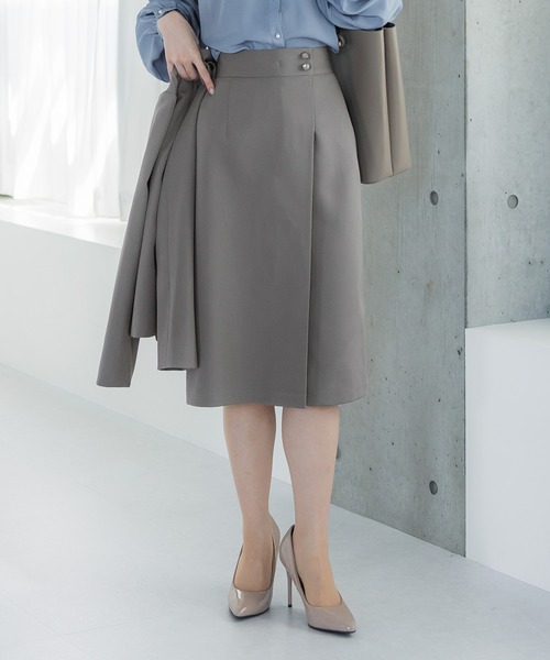 良品✨ベイジ 洗える!スカートセットアップ 現行タグ ノーカラージャケット 洗える ストレッチ ｜ 楽ちん ベーシックスーツ ノーカラージャケット