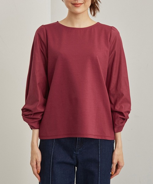 ROPE' PICNIC(ロペピクニック)の「袖ディティールポンチトップス(Tシャツ/カットソー・レディース・ベージュ/ワイン/ブラック系その他/ブラック・38)」の6枚目の写真